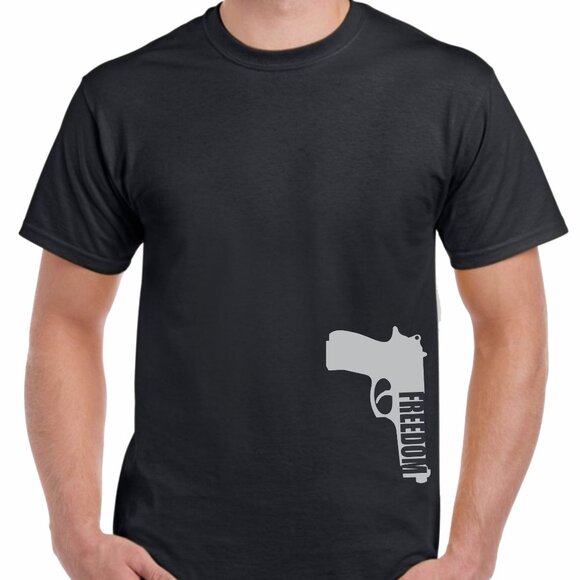 FREEDOM GUNS TEE SHIRT -  BRAND NEW APPAREL - Picture 1 of 3
